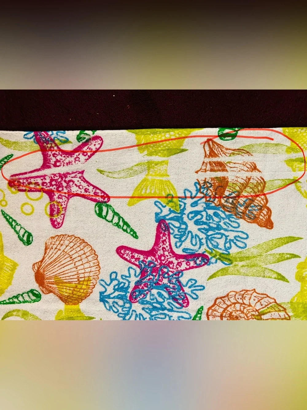 Colorful Seashells Fish Coral Small Terry Cloth Beach Towel